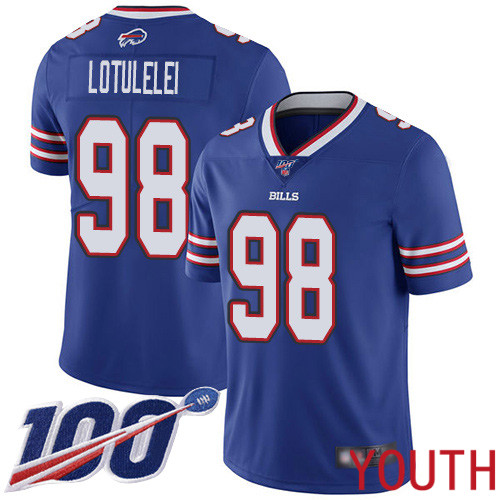 Youth Buffalo Bills 98 Star Lotulelei Royal Blue Team Color Vapor Untouchable Limited Player 100th Season NFL Jersey